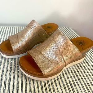 OTBT Gold Wedge Sandals